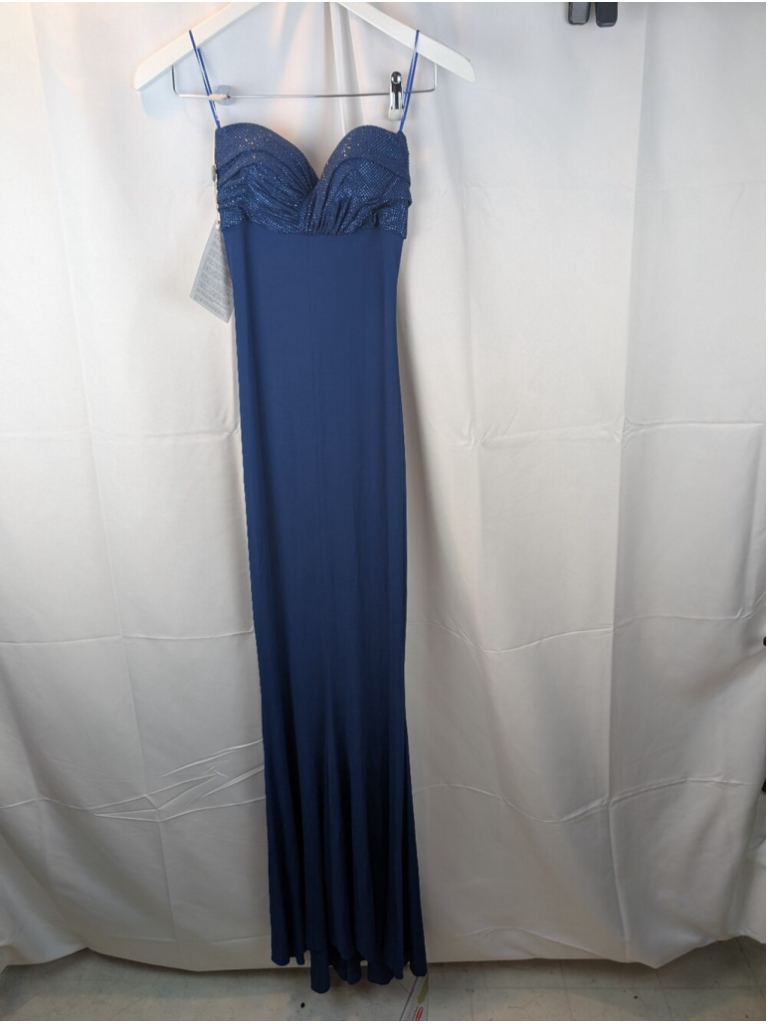 Alexandre Vauthier Strapless Crystal-Embellished Stretch-Jersey Gown In Blue — image 4 of 8